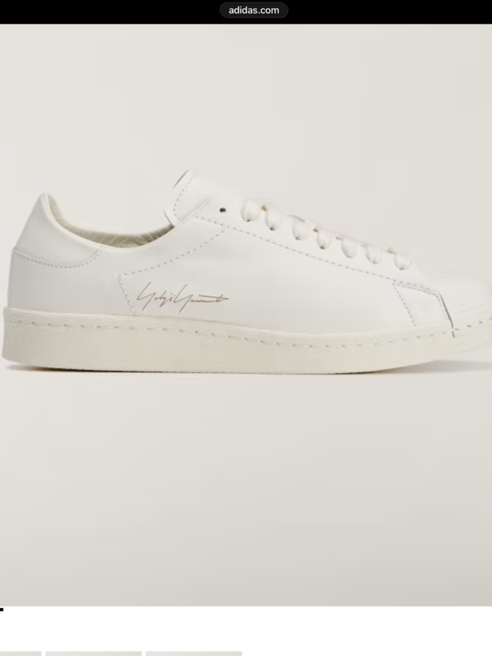 ADIDAS Y-3 SUPERSTAR Yohji Yamamoto White Leather Low-Top Sneakers Size 7 - Picture 2 of 11